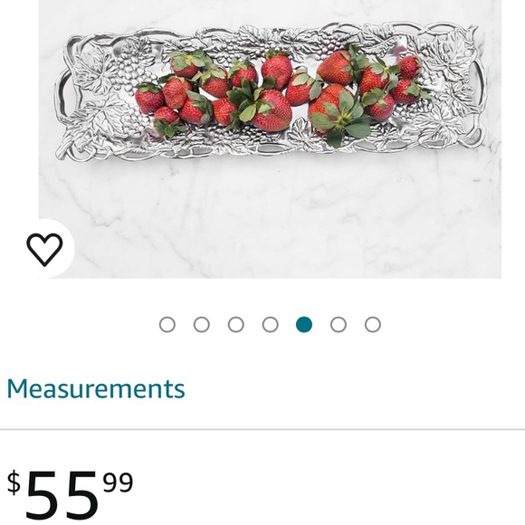 Arthur Court 1995 Grape Leaf Oblong Serving Tray Platter Handles 19”x 6” - Picture 6 of 13